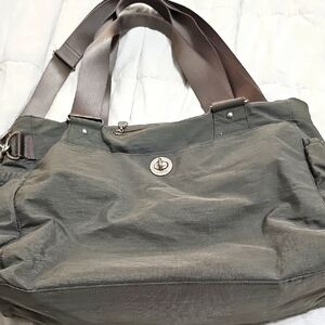Baggallini Grey Yellow Duffle Tote Bag Or Diaper Bag